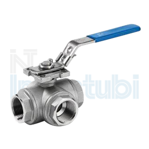 STAINLESS STEEL REDUCE PORT BALL VALVE, THREE WAY TYPE L